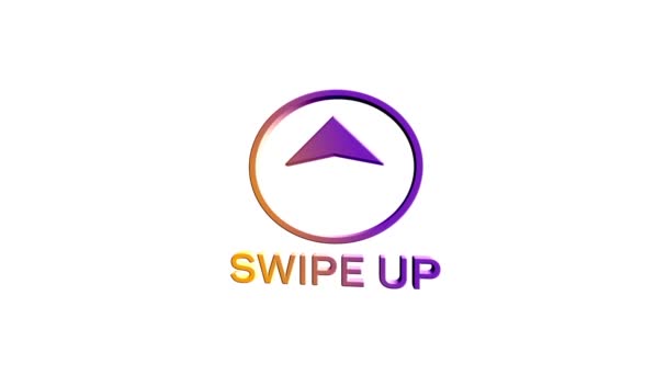 3d Swipe up, arrow up buttons colorful gradient. Application and social network icons, swipe up for advertising. Social media scroll arrows. 4K video animation with alpha channel — Stock Video