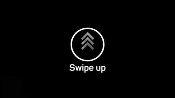 Glitch Swipe up animation button. Application and social network icons, swipe up for advertising. Social media scroll arrows. 4K video animation with alpha channel — Stock Video