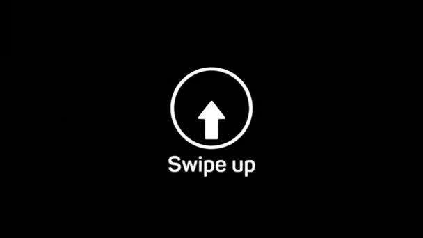 Glitch Swipe up animation button. Application and social network icons, swipe up for advertising. Social media scroll arrows. 4K video animation with alpha channel — Stock Video