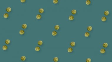 Değişen taze Cherimoya 'nın renkli meyve deseni. Cherimoya ile kusursuz desen. Muhallebi elması deseni. Gerçekçi animasyon. 4K video hareketi