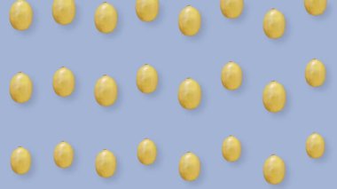 Mor arka planda gölgeli taze limon renkli meyve deseni. Limonlu kusursuz desen. Gerçekçi animasyon. 4K video hareketi