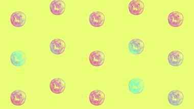 Yaban mersini deseni canlı gradyan holografik neon renklerle. Sanat kavramı. Asgari sürrealizm geçmişi. Yabanmersinli kusursuz desen. Gerçekçi animasyon. 4K video hareketi