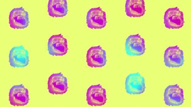 Japon suşisi hareketli gradyan holografik neon renklerle deseni yuvarlar. Sanat kavramı. Asgari sürrealizm geçmişi. Suşi ile kusursuz desen. Gerçekçi animasyon. 4K video hareketi