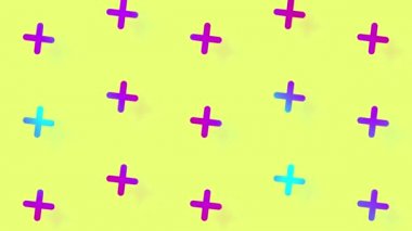 Canlı gradyan holografik neon renklerinde geometrik şekiller. Retro, Memphis 80 'ler tarzı. Animasyon klasik soyut arka plan. Kusursuz pop sanat tasarımı. 4K video hareketi