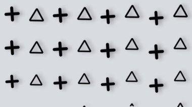 Siyah geometrik şekiller eski moda, Memphis 80 'ler tarzı. Animasyon klasik soyut arka plan. Kusursuz pop sanat tasarımı. 4K video hareketi