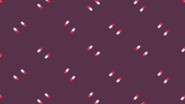 Renkli ilaç örnekleri. Kapsüllü kusursuz desen. Tıbbi, eczane ve sağlık hizmetleri konsepti. - Yakın çekim. 4K video hareketi