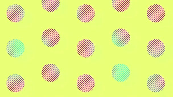 Pattern of geometric shapes in vibrant gradient holographic neon colors. Retro, memphis 80s 90s style. Animated vintage abstract background. Seamless pop art design. 4K video motion — Stock Video