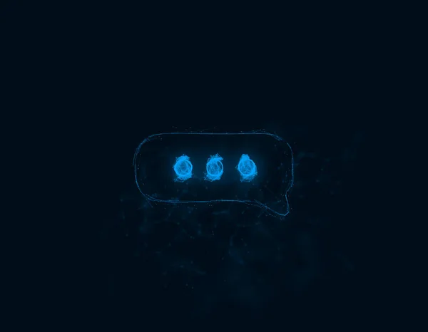 Ikona řeči bublina chat izolované na bílém pozadí. Spojené čáry s tečkami. Ilustrace — Stock fotografie