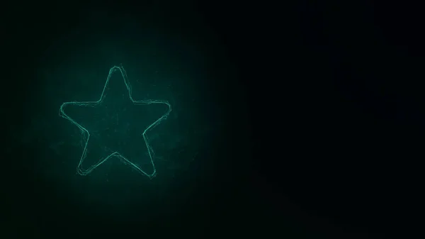 Ikon bintang dengan efek plexus. Terhubung baris dengan titik. Ilustrasi — Stok Foto