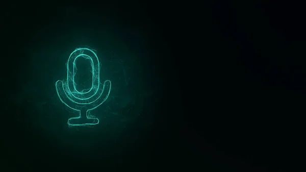 Microphone icon with plexus effect. Connected lines with dots. Illustration — Stock Photo, Image