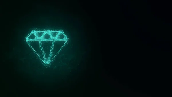 Plexus 효과가 있는 다이아몬드 아이콘. 점으로 연결 된 선들. 삽화 — 스톡 사진