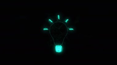 Pleksus etkisi olan lamba simgesi. Noktalarla birleştirilmiş çizgiler. Çizgiler pleksus