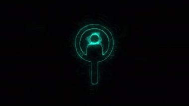 Pleksus etkisi olan bir hesap ekran simgesi oluştur. Noktalarla birleştirilmiş çizgiler. Çizgiler pleksus