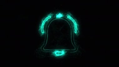 Pleksus etkisi olan çan simgesi. Noktalarla birleştirilmiş çizgiler. Çizgiler pleksus