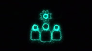 Pleksus etkisi olan dış kaynak konsepti simgesi. Noktalarla birleştirilmiş çizgiler. Çizgiler pleksus