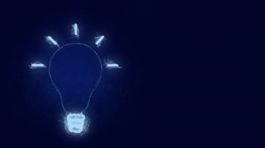 Pleksus etkisi olan lamba simgesi. Noktalarla birleştirilmiş çizgiler. Çizgiler pleksus
