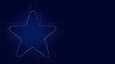 Pleksus etkisi olan bir yıldız simgesi. Noktalarla birleştirilmiş çizgiler. Çizgiler pleksus