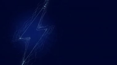 Pleksus sanat efektli yıldırım simgesi. Noktalarla birleştirilmiş çizgiler. Çizgiler pleksus