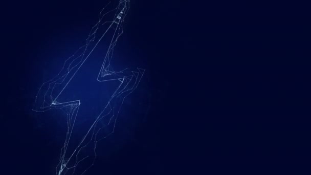 플 렉서스 예술 효과를 가진 번개 아이콘. 점으로 연결 된 선들. 각다귀 — 비디오