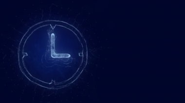 Pleksus etkisi olan Stopwatch simgesi. Noktalarla birleştirilmiş çizgiler. Çizgiler pleksus