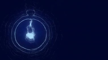Pleksus etkisi olan Stopwatch simgesi. Noktalarla birleştirilmiş çizgiler. Çizgiler pleksus
