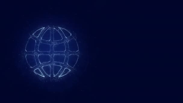 Icône Globe isolée sur fond blanc. Lignes connectées avec des points. Lignes plexus — Video