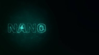 Pleksus etkisi olan nano başlık. Noktalarla birleştirilmiş çizgiler. Satır başlığı plexus