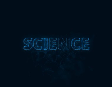 Pleksus etkisi olan bilim başlığı. Noktalarla birleştirilmiş çizgiler. Satır başlığı plexus