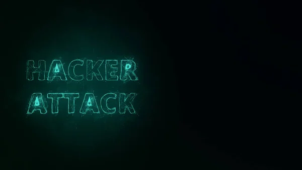 "Hacker Attack" başlığı plexus etkisi yaratıyor. Noktalarla birleştirilmiş çizgiler. Satır başlığı plexus — Stok fotoğraf