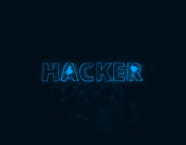 Τίτλος Hacker με εφέ πλεξιγκλάς. Συνδετικές γραμμές με τελείες. Πλεξιγκλάς τίτλου γραμμών — Φωτογραφία Αρχείου