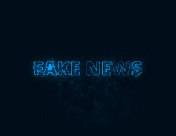 Titolo di fake news con effetto plesso. Linee collegate con punti. Linee titolo plesso — Foto Stock