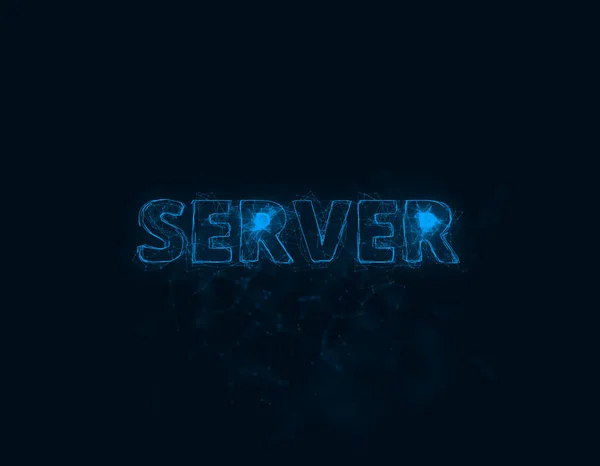 Server title with plexus effect. Connected lines with dots. Lines title plexus — Stock Photo, Image