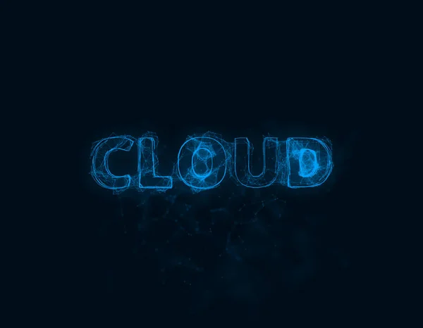 Cloud titel met plexus effect. Verbonden lijnen met stippen. Regels titel plexus — Stockfoto