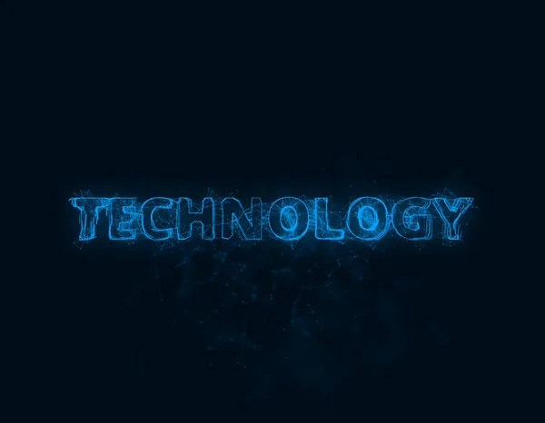 Technology title with plexus effect. Connected lines with dots. Lines title plexus — Stock Photo, Image