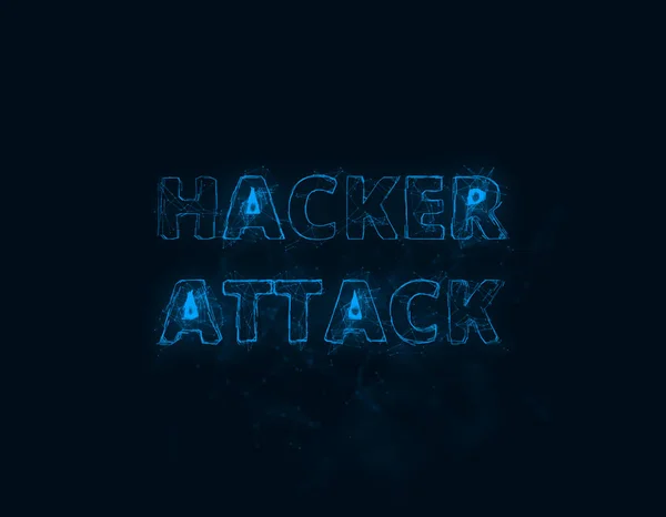 Hacker Attack τίτλος με εφέ πλεξιγκλάς. Συνδετικές γραμμές με τελείες. Πλεξιγκλάς τίτλου γραμμών — Φωτογραφία Αρχείου