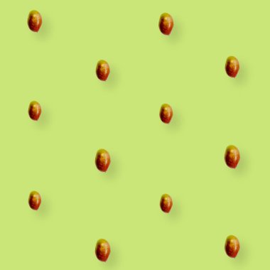 Taze mango renkli meyve deseni. Üst Manzara. Düz yatıyordu. Pop sanat tasarımı