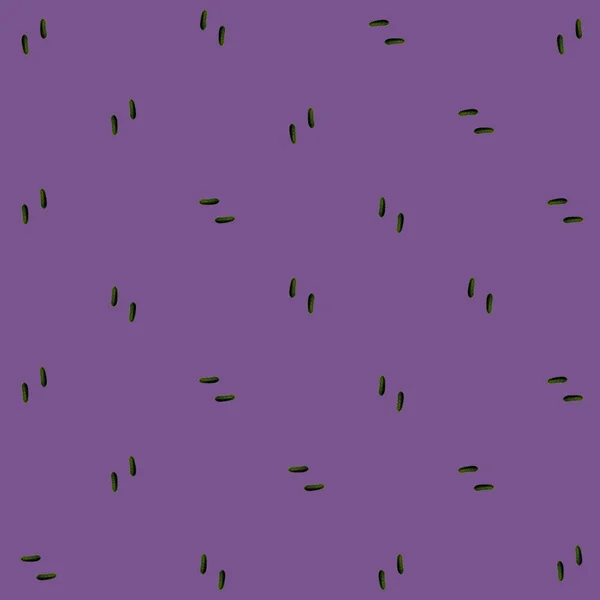 Barevný vzor čerstvých okurek na fialovém pozadí. Horní pohled. Ležel. Pop art design — Stock fotografie