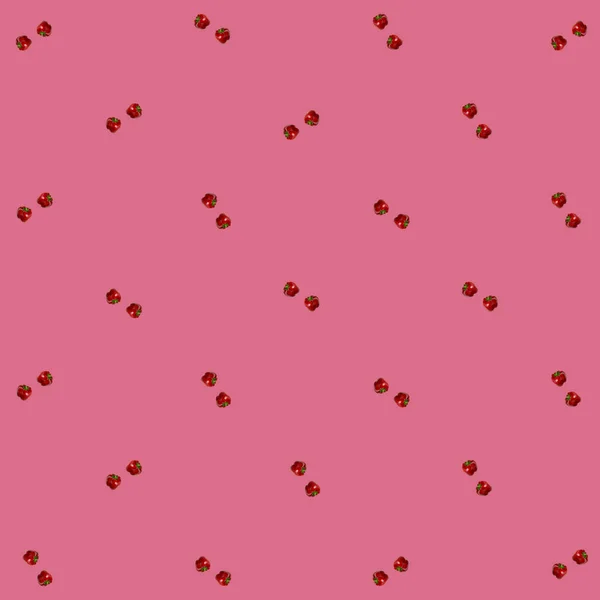 Barevný vzor čerstvé papriky na modrém pozadí. Bulharský červený pepř. Horní pohled. Ležel. Pop art design — Stock fotografie