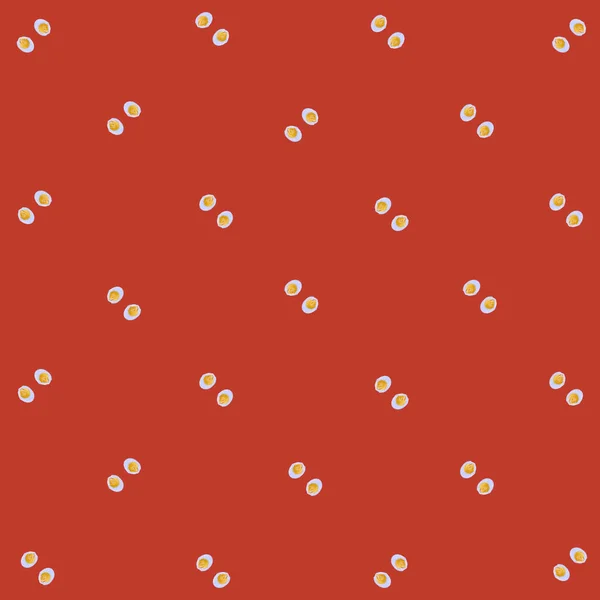 Färgglada mönster av hönsägg på orange bakgrund. Högst upp. Ett platt ligg. Popkonst design — Stockfoto