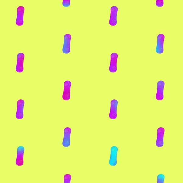 Dagliga kvinnors sanitära kuddar mönster i pulserande lutning holografiska neon färger. Begreppskonst. Minimal surrealistisk bakgrund — Stockfoto