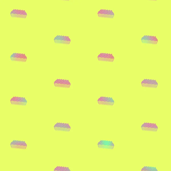 Kitchen sponges pattern in vibrant gradient holographic neon colors. Concept art. Minimal surrealism background — Stock Photo, Image