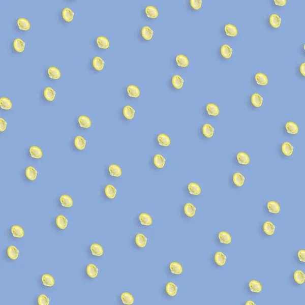 Patrón colorido de condones sobre fondo azul. Vista superior. Acostado. Diseño de arte pop — Foto de Stock