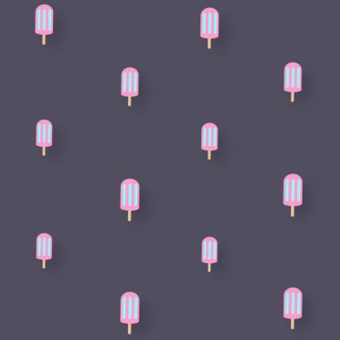 Gri arkaplanda renkli buzlu şeker deseni. Dondurmayla kusursuz desen. Üst görünüm