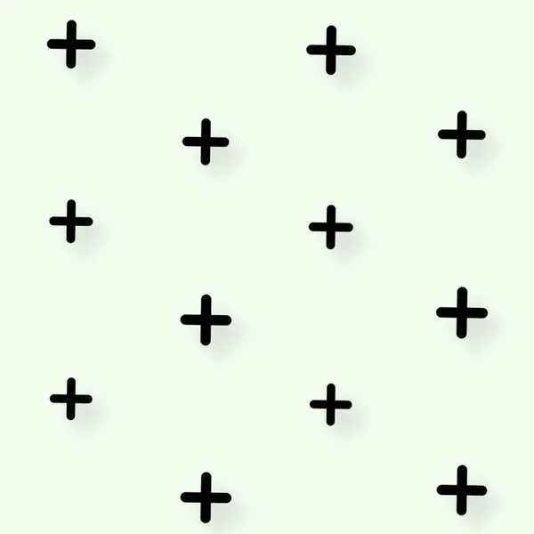 Wzór czarnych kształtów geometrycznych w stylu retro, memphis lat 80. ubiegłego wieku. Krzyże kształty na białym tle. Vintage abstrakcyjne tło — Zdjęcie stockowe