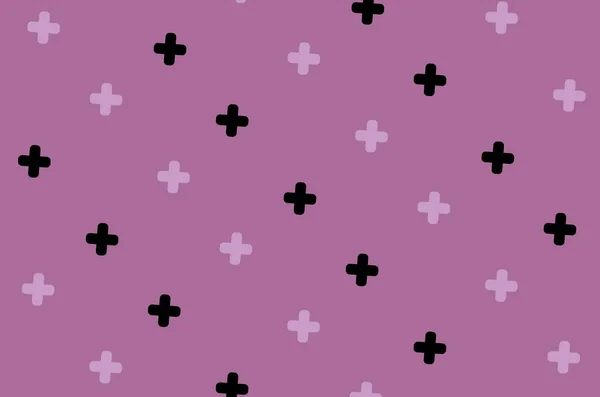 Patrón de formas geométricas negras y rosadas en estilo retro, memphis de los años 80 y 90. Cruza formas sobre fondo rosa. Fondo abstracto vintage — Foto de Stock