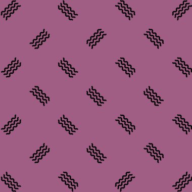 Siyah geometrik şekiller eski moda, Memphis 80 'ler tarzı. Pembe arka planda zikzak elementleri. Klasik soyut arkaplan