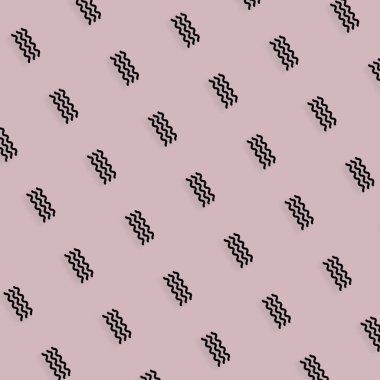Siyah geometrik şekiller eski moda, Memphis 80 'ler tarzı. Zigzag elementleri. Klasik soyut arkaplan