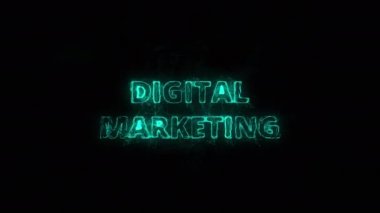 Pleksus etkisi olan dijital pazarlama başlığı. Noktalarla birleştirilmiş çizgiler. Satır başlığı plexus