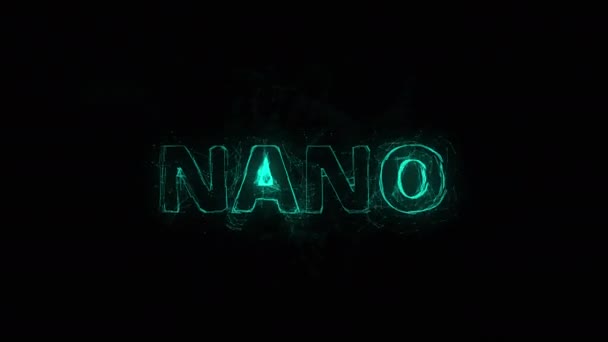 Назва Nano з ефектом plexus. З'єднані лінії з крапками. Назва лінії plexus — стокове відео