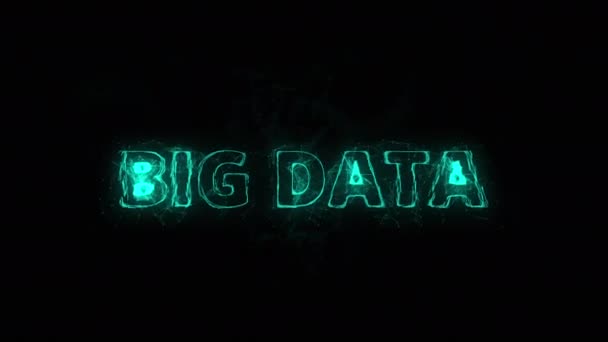 Big Data titel met plexus effect. Verbonden lijnen met stippen. Regels titel plexus — Stockvideo